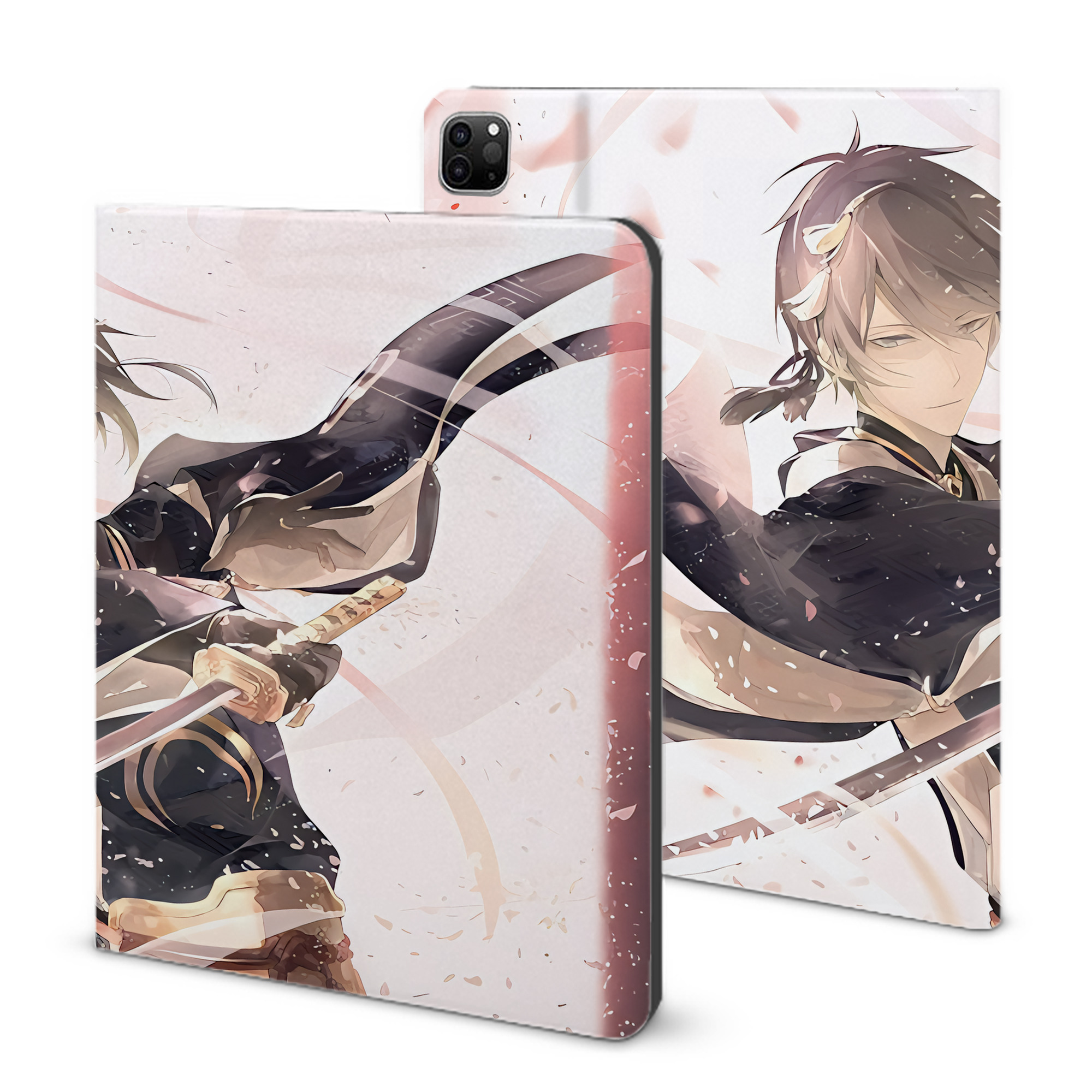 （画像用） 刀剣乱舞 Touken Ranbu IPad ケース ブック型 PUレザー TPU 耐衝撃 軽量 薄型 ペン収納なし 全面保護 IPad 各モデル対応